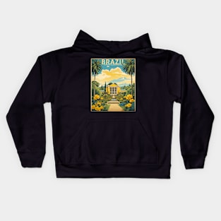 Botanical Garden of Curitiba Brazil Vintage Tourism Travel Poster Kids Hoodie